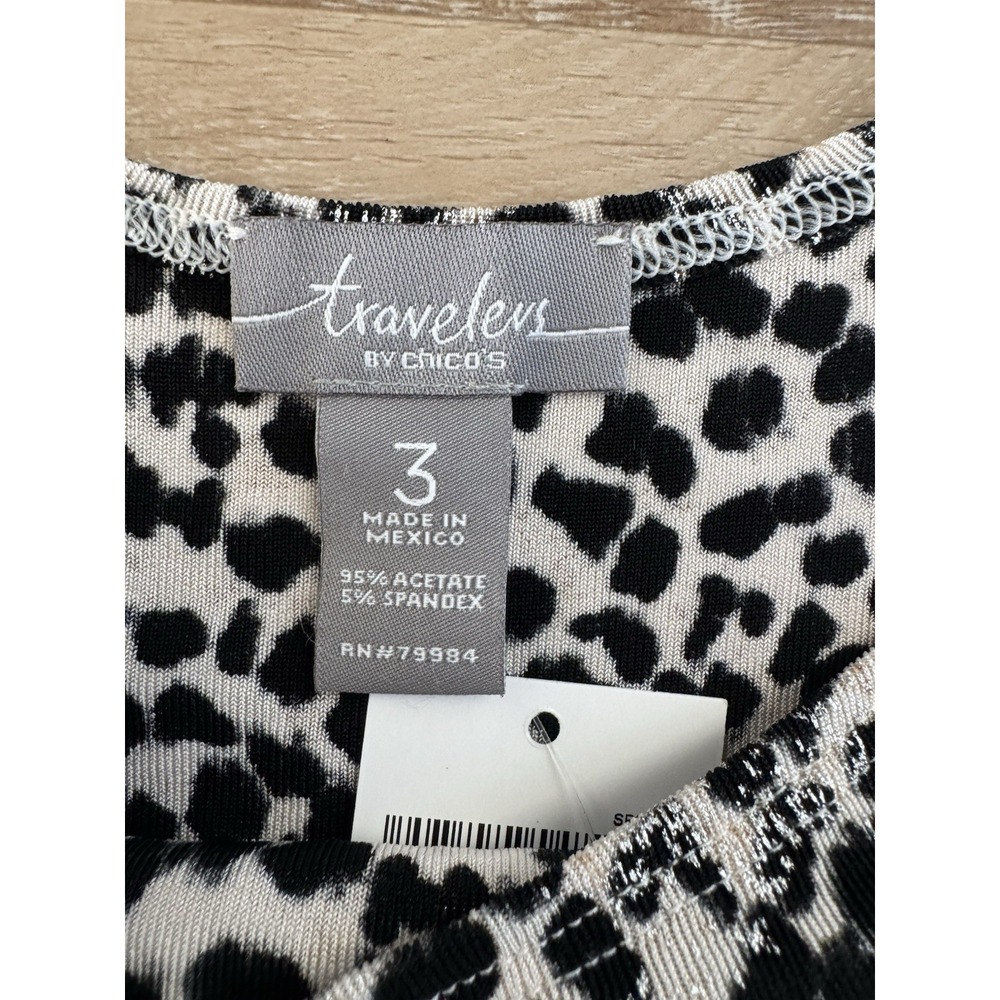 Traveler by Chico Animal Print Sparkle Tank Top Size 3 Women's NWT - Picture 3 of 6